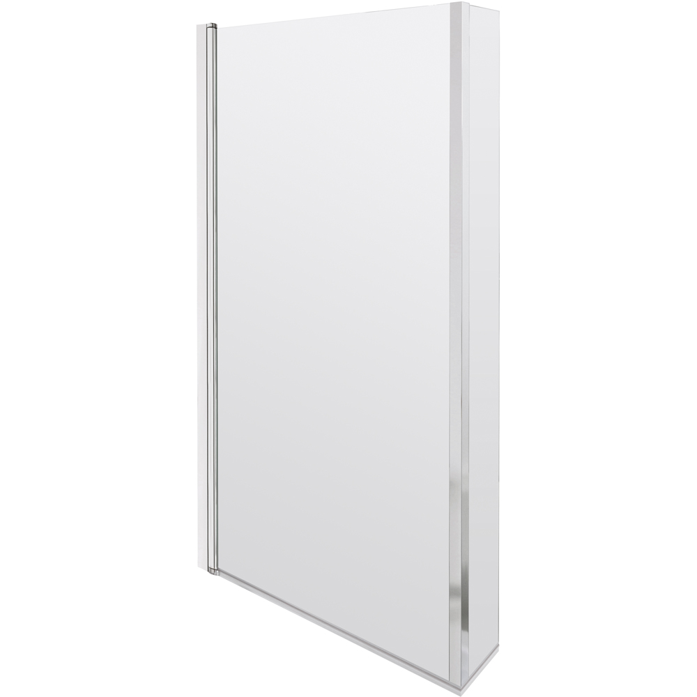 nuie Matt Black L-Shaped Hinged Bath Screen 6mm Image 1