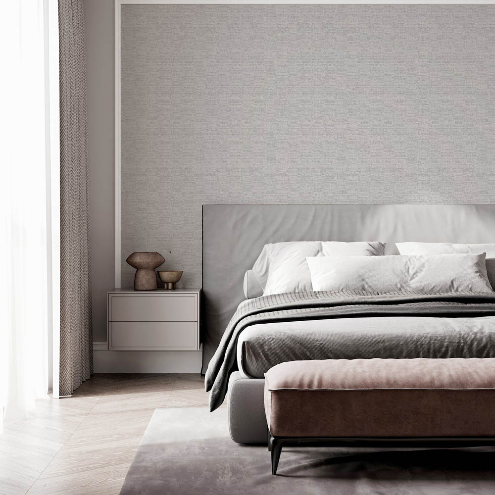 Arthouse Luxury Plain Soft Silver Wallpaper Image 4