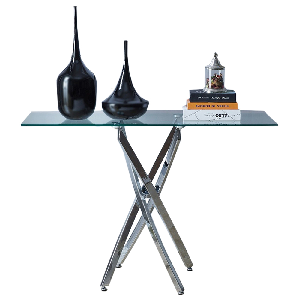 Furniturebox Tavolo Silver Leg Console Table Image 2