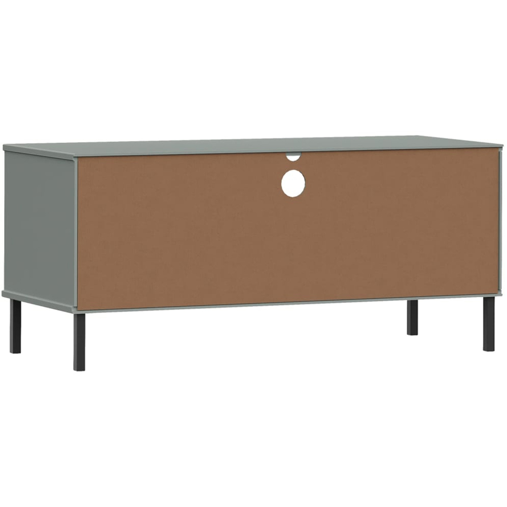 vidaXL Single Shelf 2 Drawer Grey Solid Pine Wood TV Cabinet Image 7