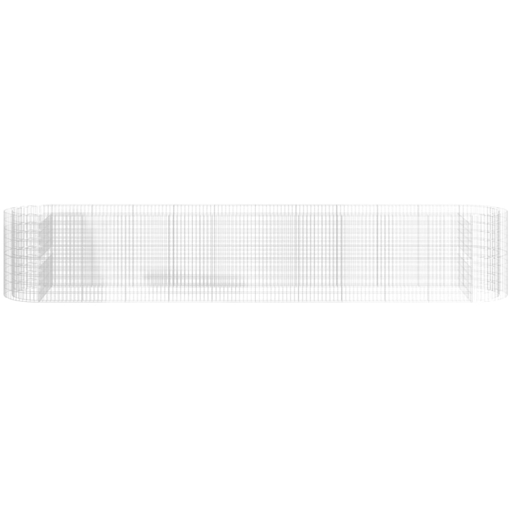 vidaXL Silver Galvanised Iron Gabion Raised Bed 600 x 100 x 100cm Image 2