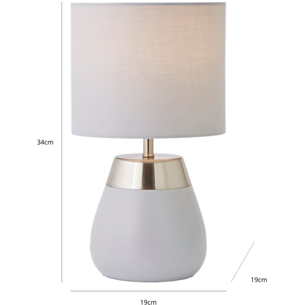 ValueLights Hurst Drum Shade Grey Touch Table Lamp with Bulb Image 8