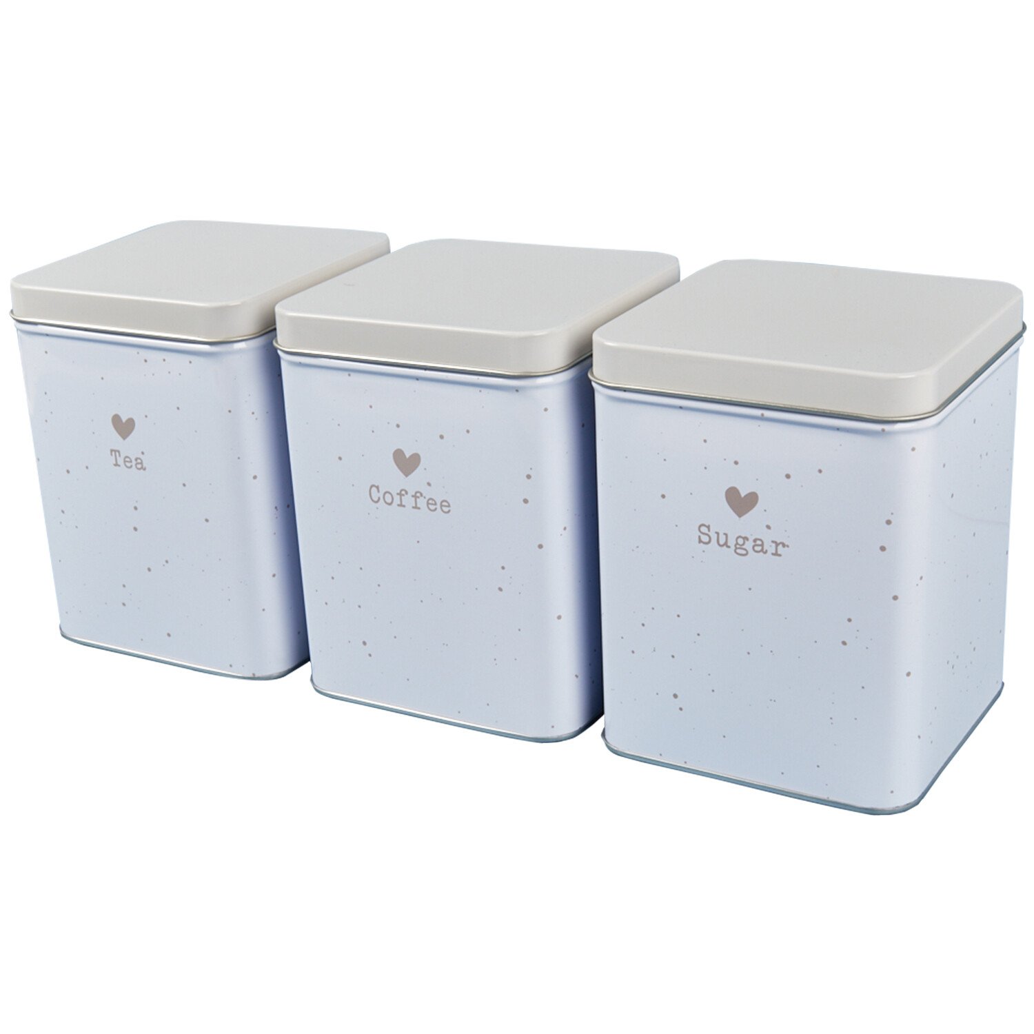 Set of 3 Gold Hearts Metal Tins - White Image 5