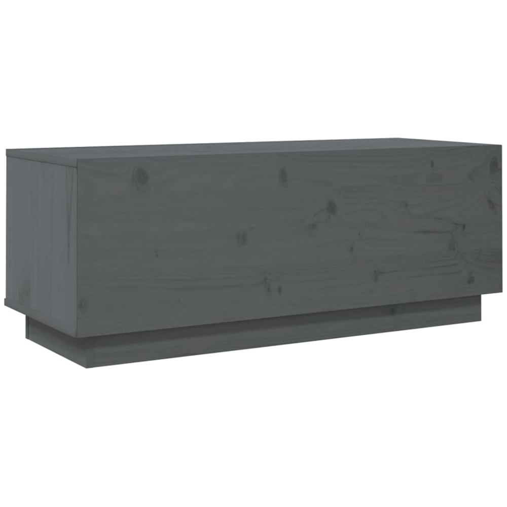 vidaXL Single Shelf Grey Solid Pine Wood TV Cabinet Image 5