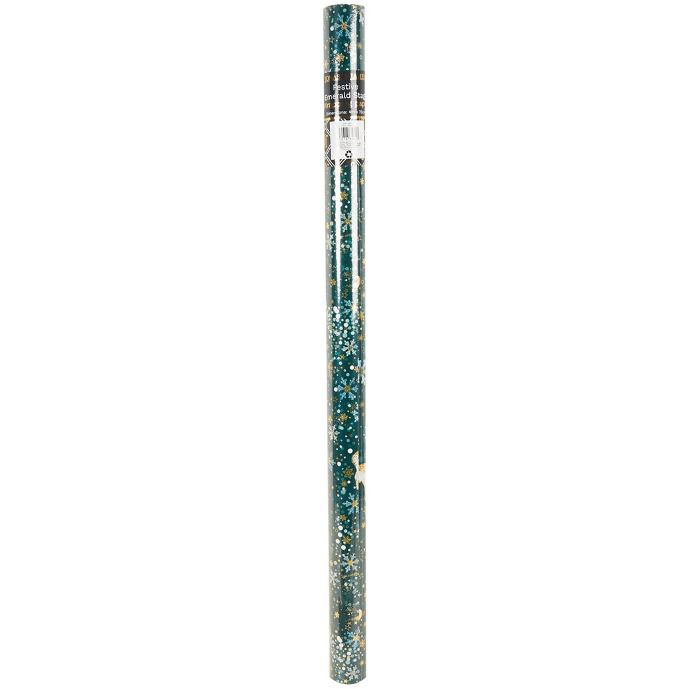 Festive Emerald Stag Wrap - Emerald Image 1