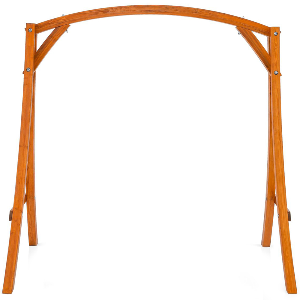 Costway Curved Wooden Garden Swing Frame Image 2