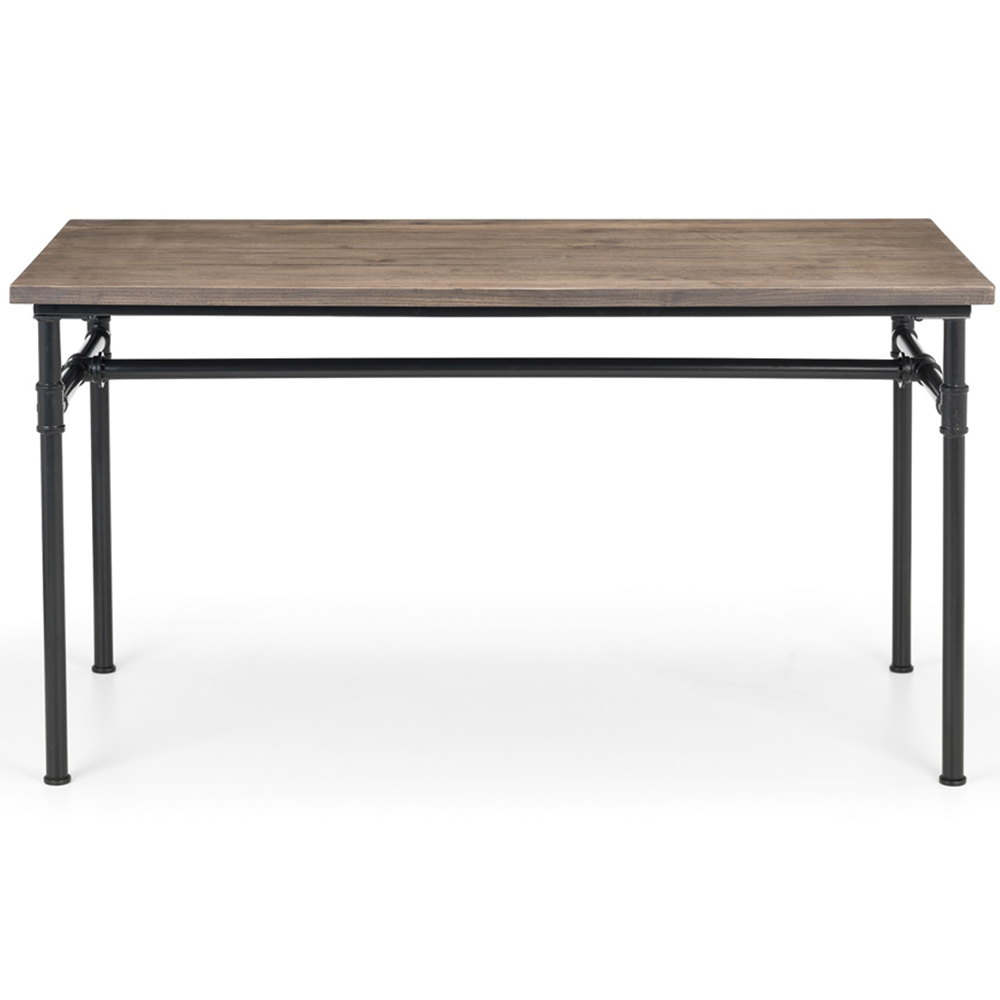 Julian Bowen Carnegie Elm Wood 4 Seater Dining Table Mocha and Black Image 4