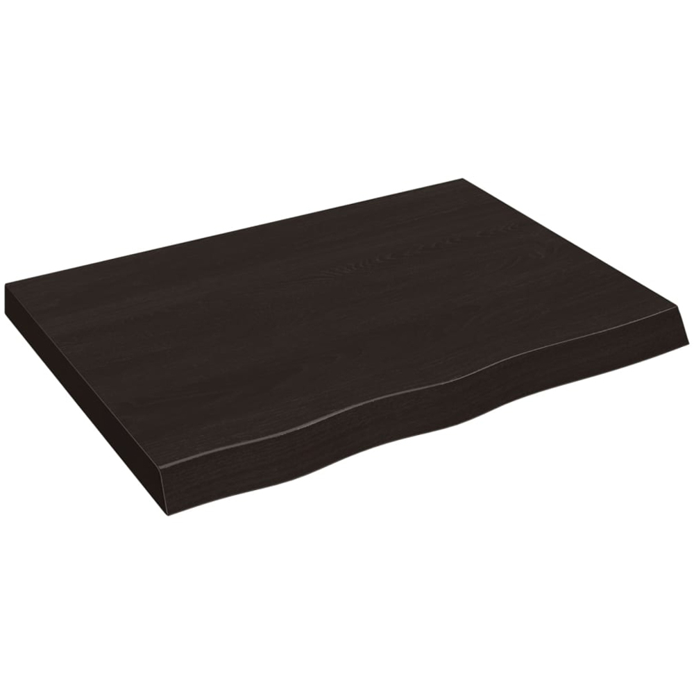 vidaXL 60 x 80cm Dark Brown Oak Wood Wall Shelf Image 1