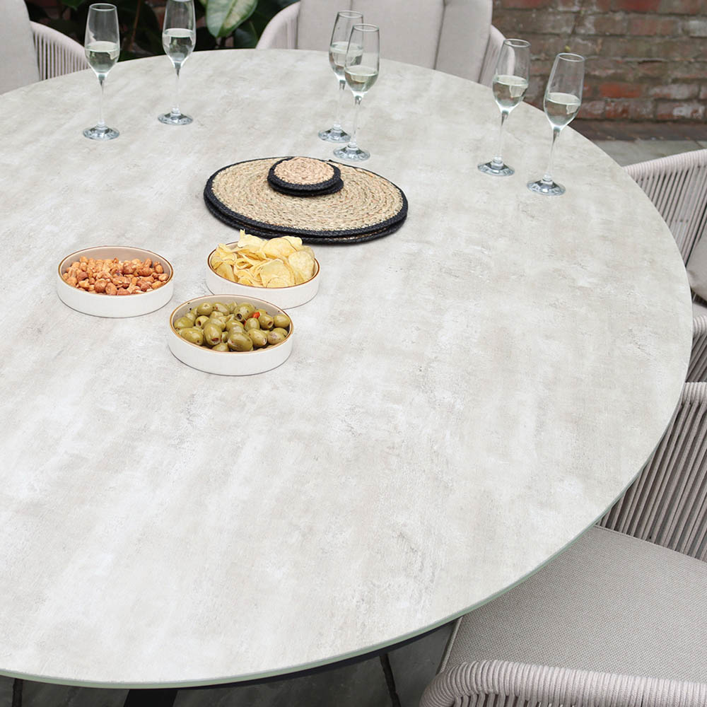 Royalcraft Bali 6 Seater Oval Ceramic Rope Dining Set Image 5