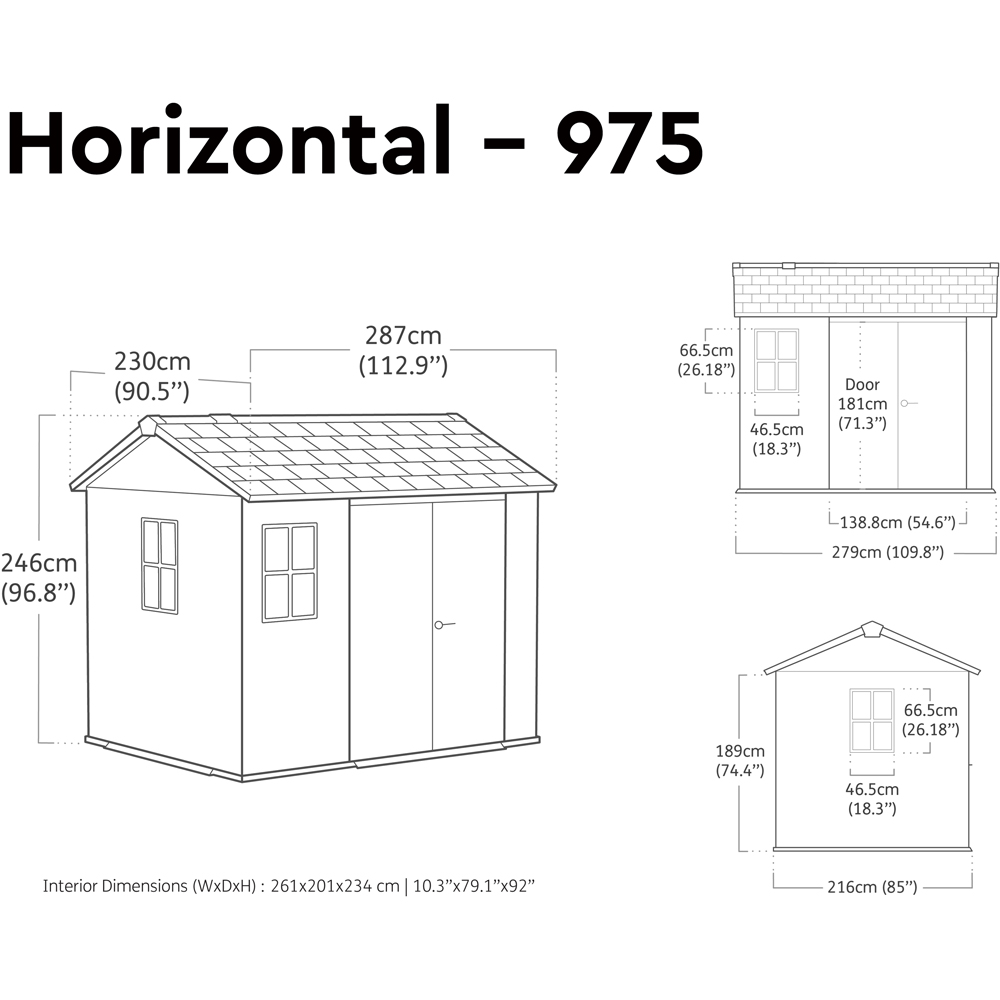 Keter Newton Plus 7.5 x 9ft Grey Steel Double Wall Shed Image 9