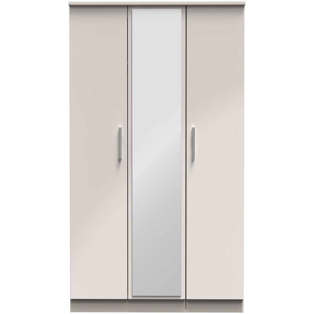Crowndale Knightsbridge 3 Door Kashmir Gloss Mirror Wardrobe Ready Assembled Image 2