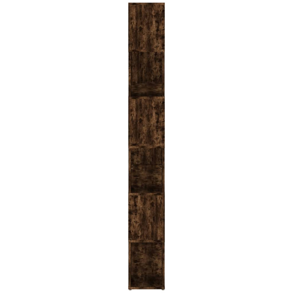 vidaXL 6 Shelf Smoked Oak Bookcase Image 5