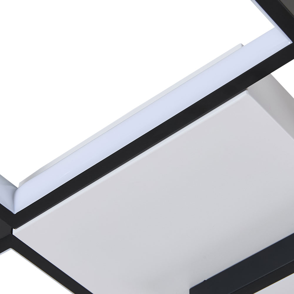 Living and Home Black 3 Square LED Ceiling Light with Remote Image 5