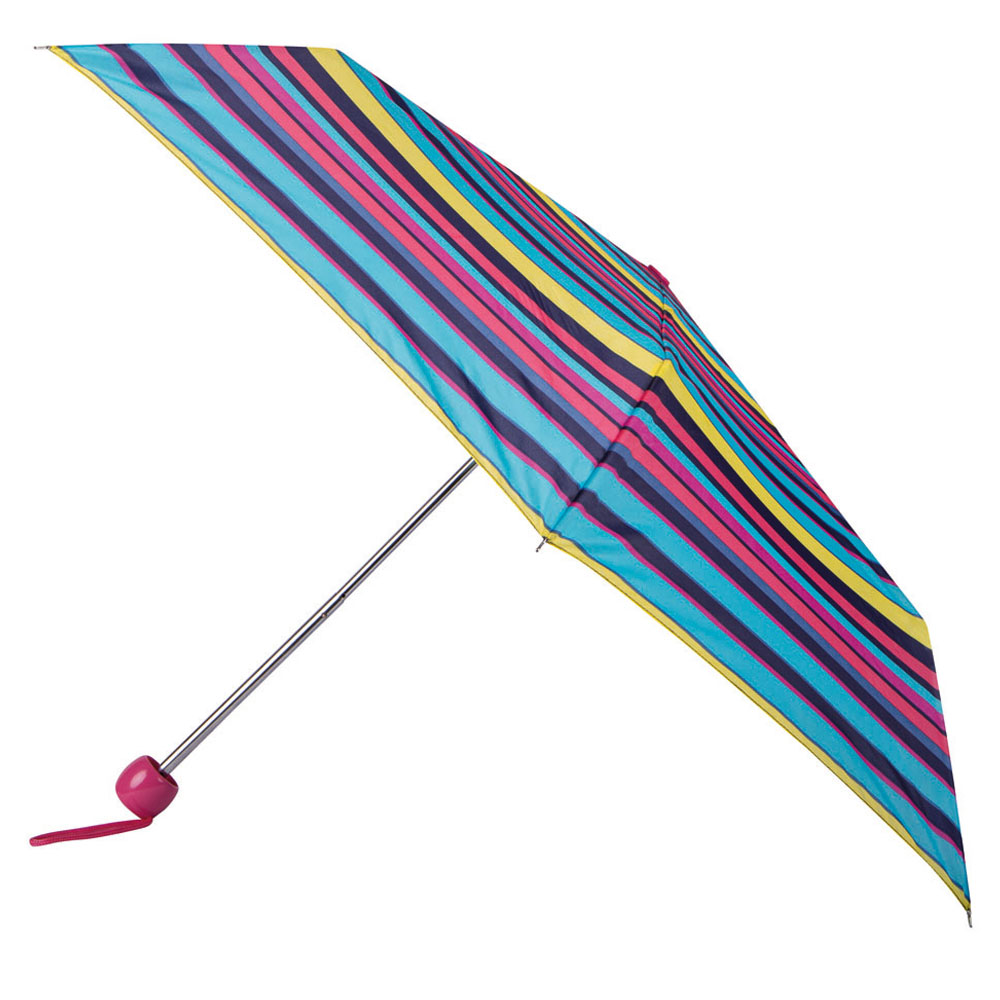 Wilko By Totes Multi Colour Stripe Print Umbrella Image 1