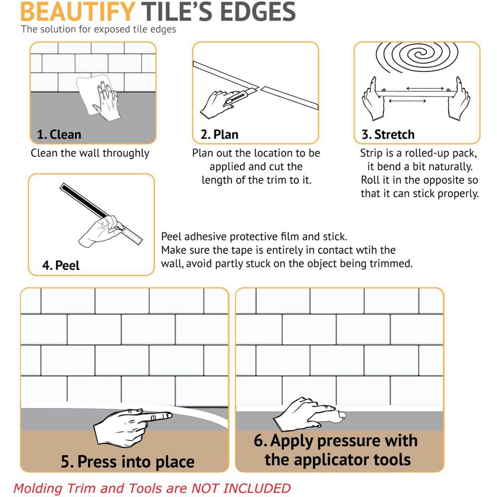 Walplus Leaf Grey Stone 3D Tile Sticker 100 Pack Image 7