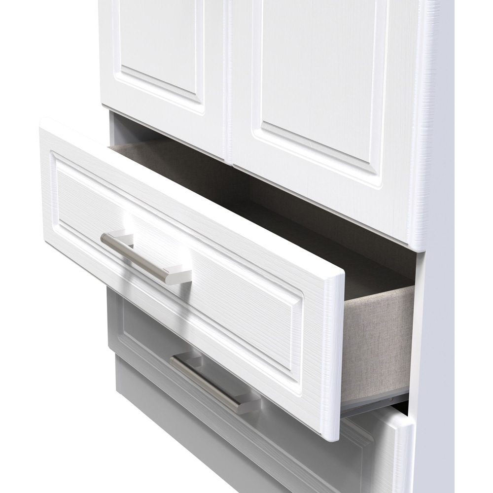 Crowndale Kent Ready Assembled 2 Door 2 Drawer White Ash and Modern Oak Wardrobe Image 7