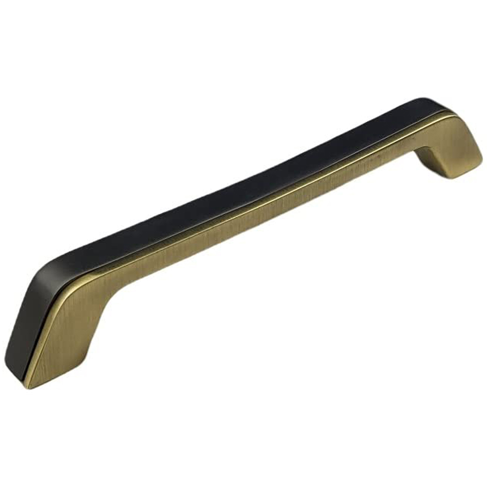 Golden Grace Satin Brass and Matt Grey Zeta Pull Handle Set 288mm Image 1