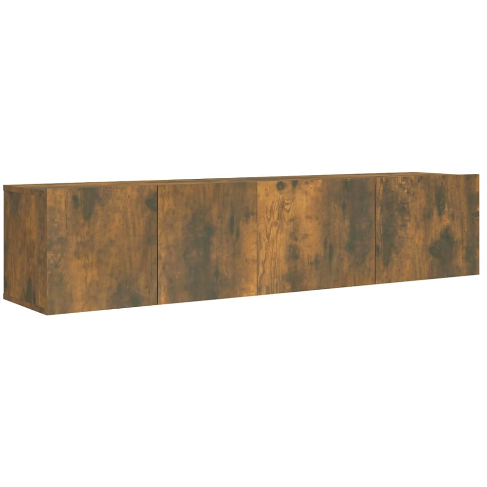 vidaXL 2 Door Smoked Oak Wall Mounted TV Cabinet Set of 2 Image 2