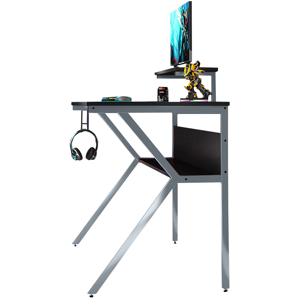 Neo Ergonomic 2 Tier Gaming Desk Grey Image 3