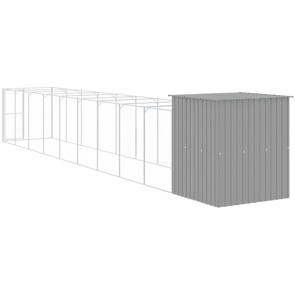 vidaXL Grey Dog House with Run 181 x 165 x 1067cm Image 5