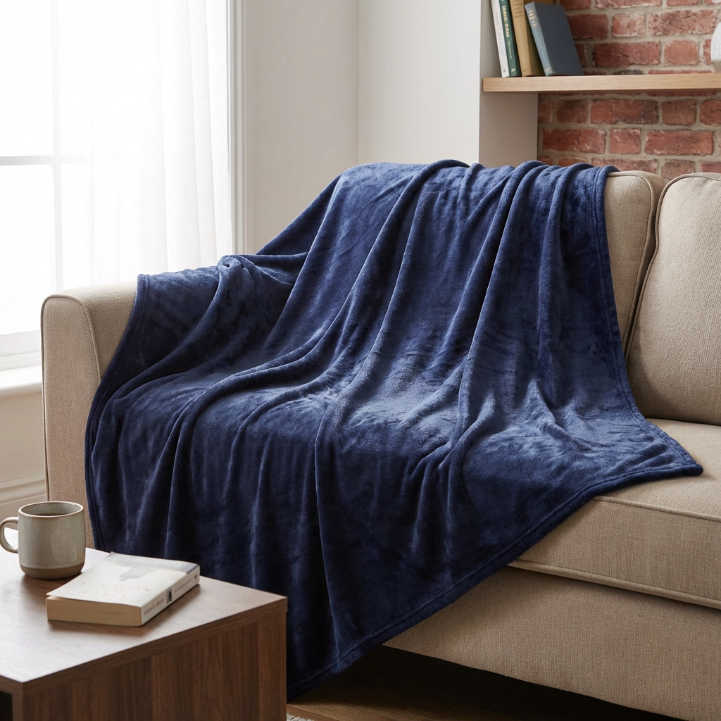 Family Sized Throw - Navy Image 5