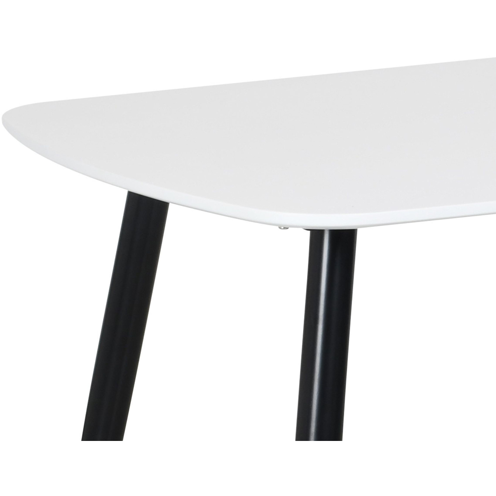 Core Products Aspen Carnaby 4 Seater Plastic Rectangular Dining Set White and Black Image 3
