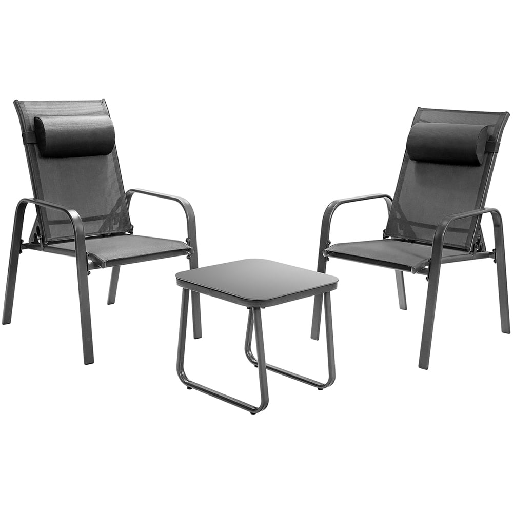 Costway 2 Seater Patio Bistro Set Grey Image 2