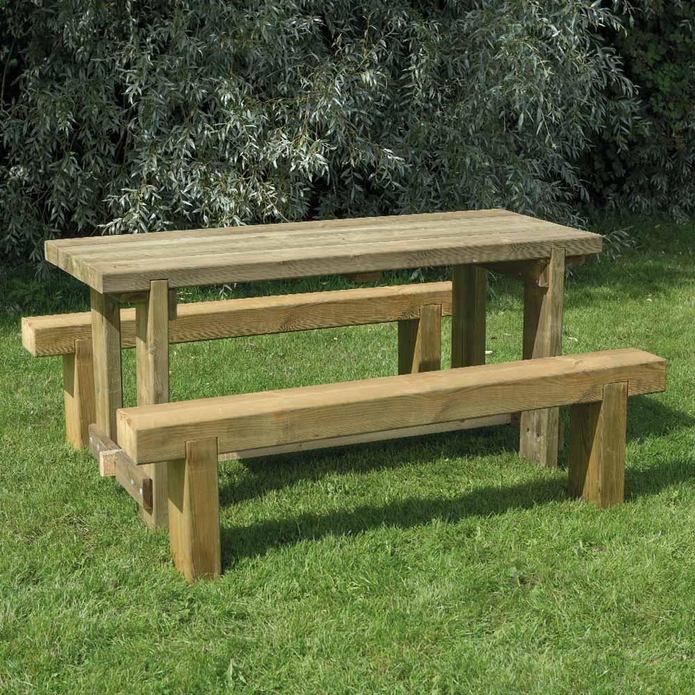 Forest Garden Refectory Picnic Table and Bench 6ft Image 2