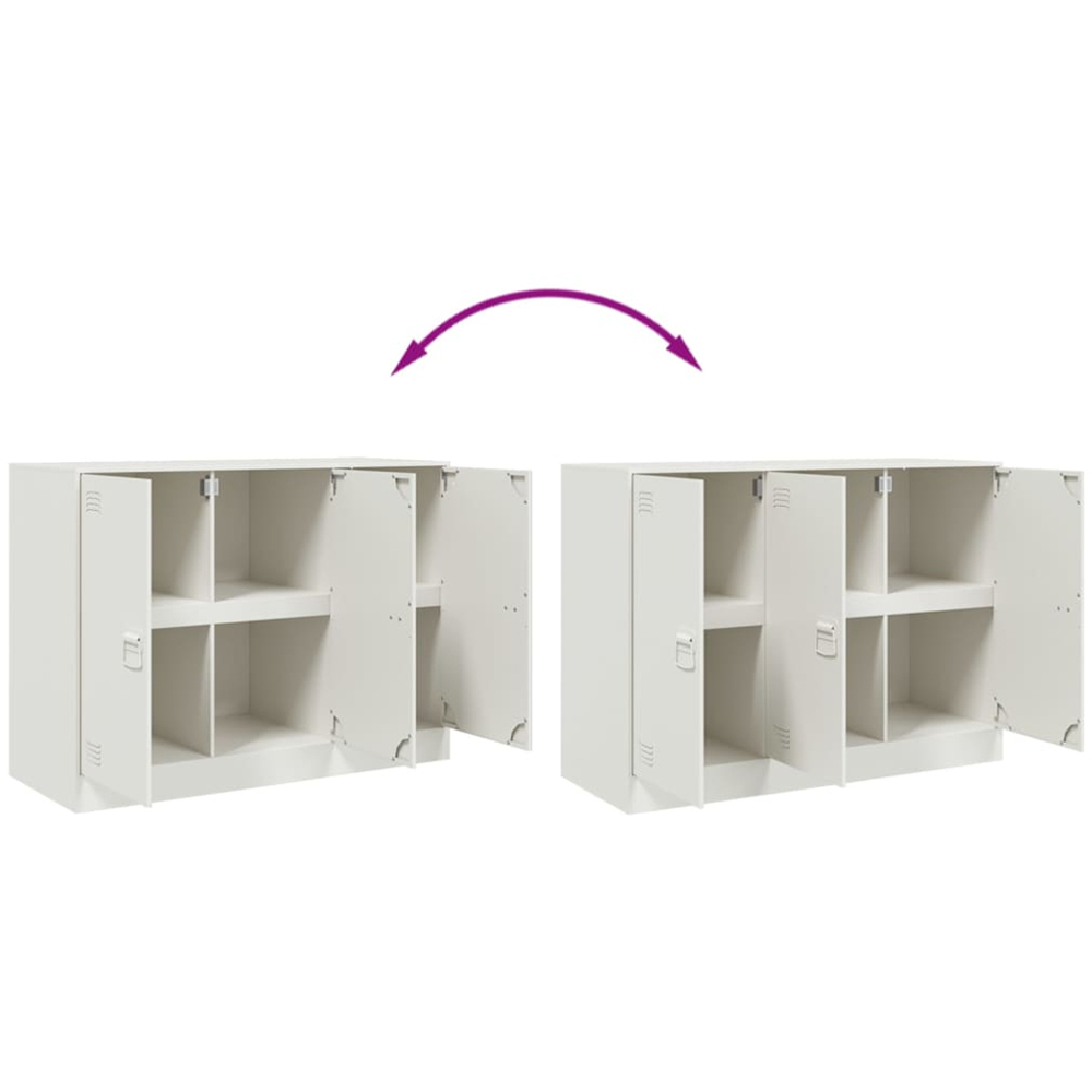 vidaXL 3 Door White Steel Sideboard Image 9