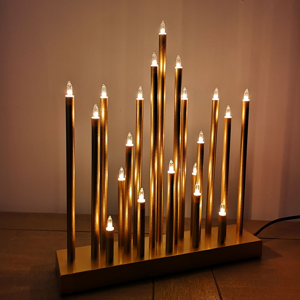 Premier 20 Gold LED Candle Bridge 33cm Image 4