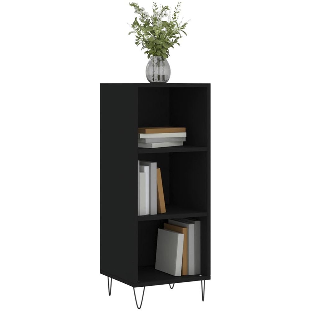 vidaXL 3 Shelf Black Wooden Sideboard Image 3