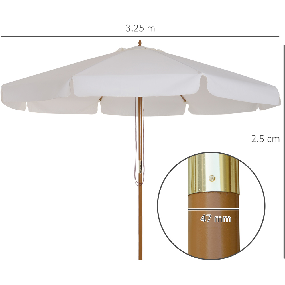 Outsunny Ruffles Cream White Patio Parasol Image 7