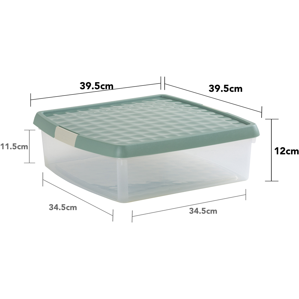 Wham Clip 13.2L Clear Green Milieu and Stone Square Storage Box with Lid 3 Pack Image 7