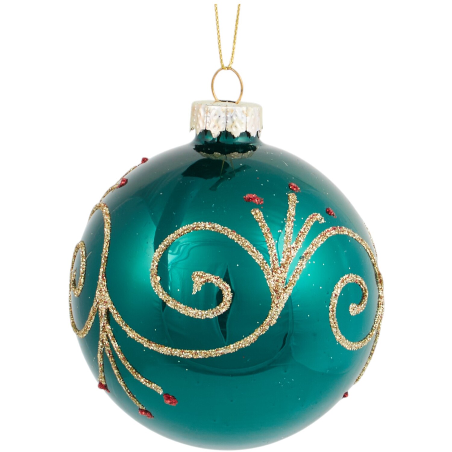 Shiny Emerald Christmas Bauble Image 2