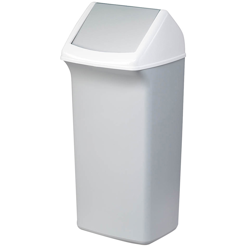 Durable DURABIN Grey Square Recycling Bin with Swing Lid 40L Image 1