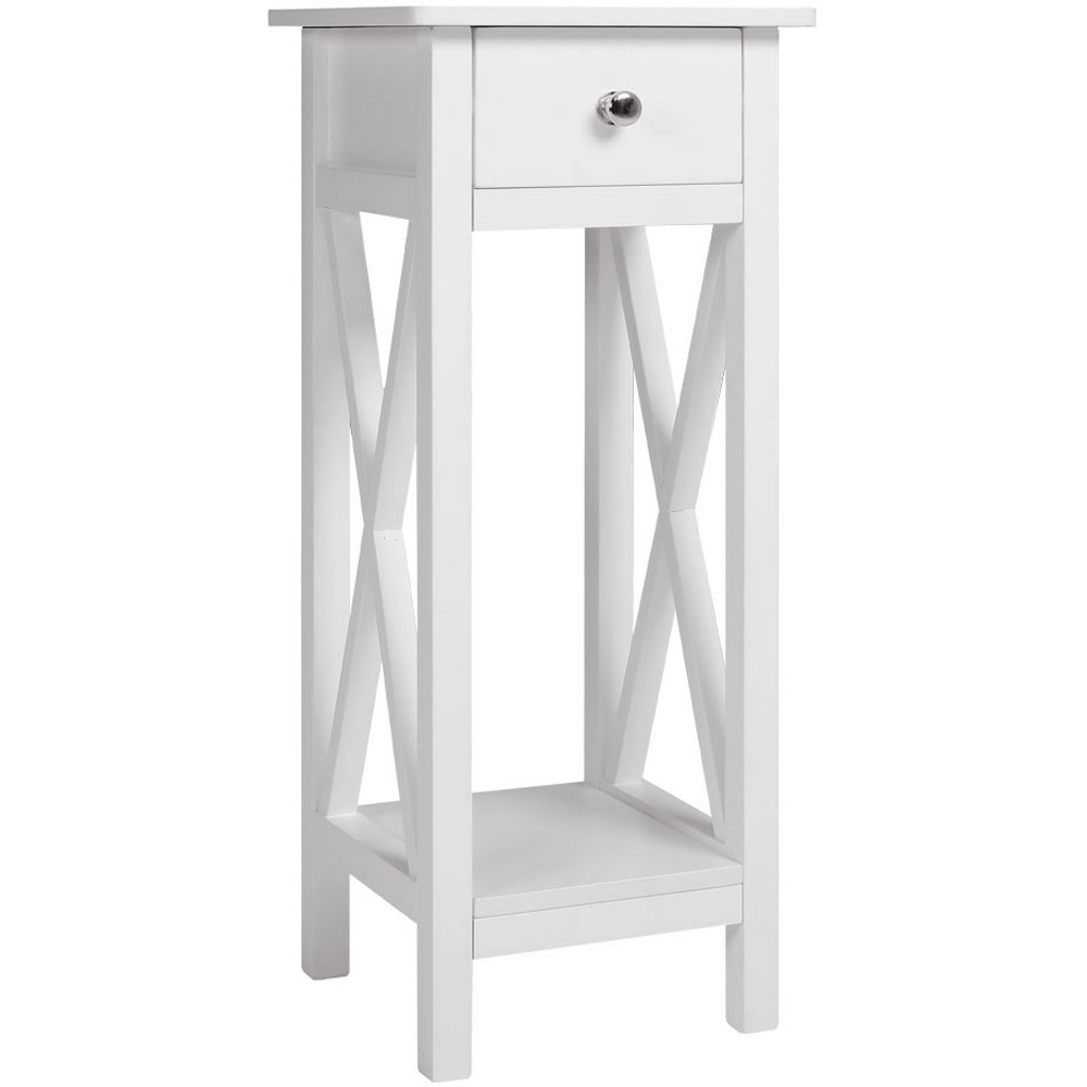 Living and Home Single Drawer Single Shelf Slim Side Table Image 2