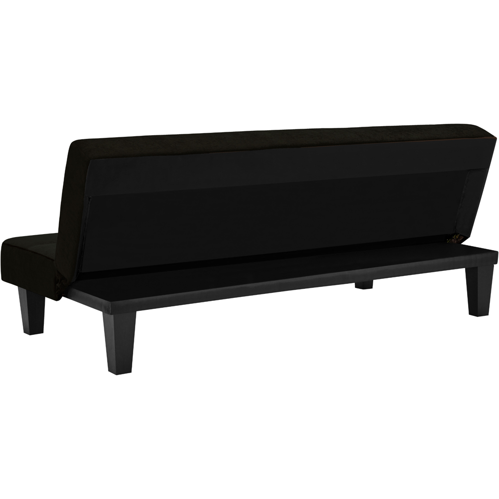 Dorel Kebo 3 Seater Black Velvet Futon Sofa Bed Image 6
