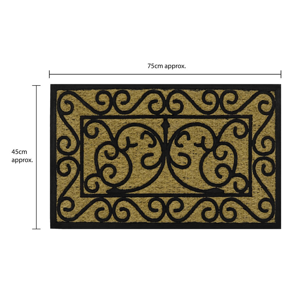 JVL Scroll Woven Tuffscrape Doormat 45 x 75cm Image 8