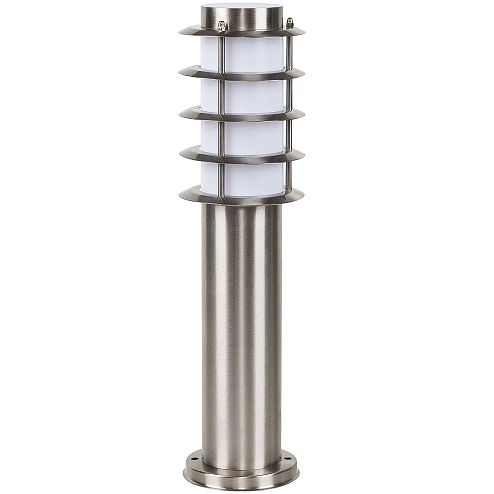 ValueLights Wharf Silver LED Garden Bollard Post Light Image 1