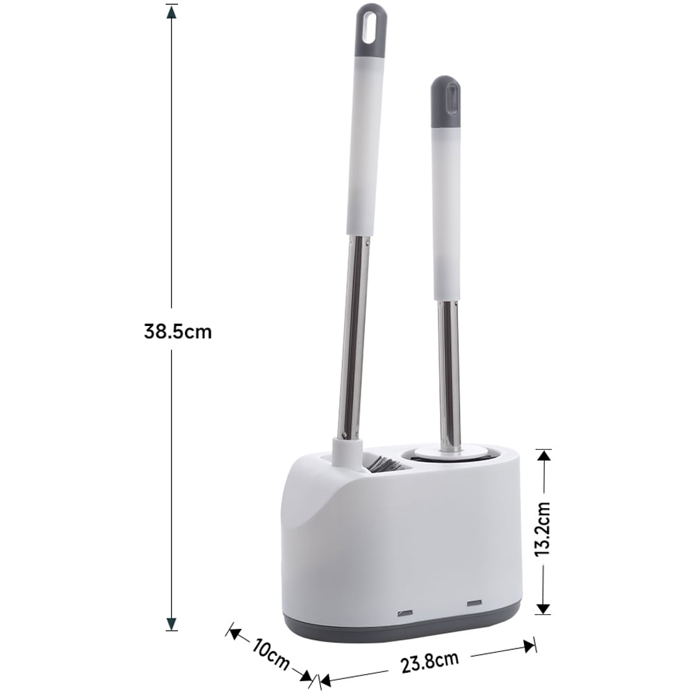 Living and Home Silicone and Nylon Toilet Bowl Cleaning Brush Set Image 8