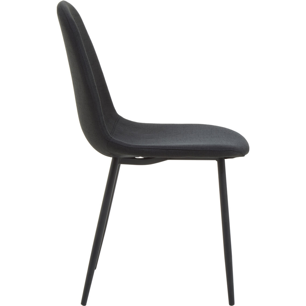 Premier Housewares Salford Black Fabric Dining Chair Image 5