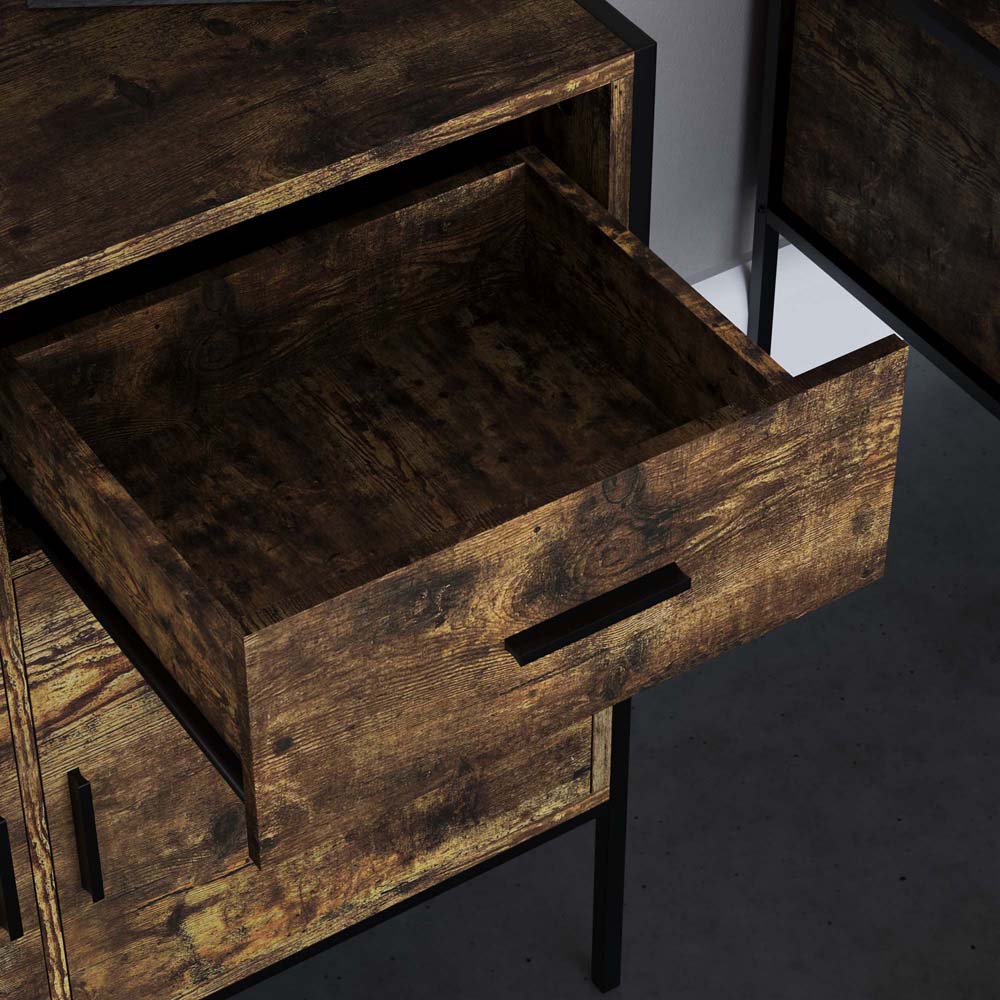 Vida Designs Brooklyn 2 Door 2 Drawer Dark Wood Sideboard Image 5