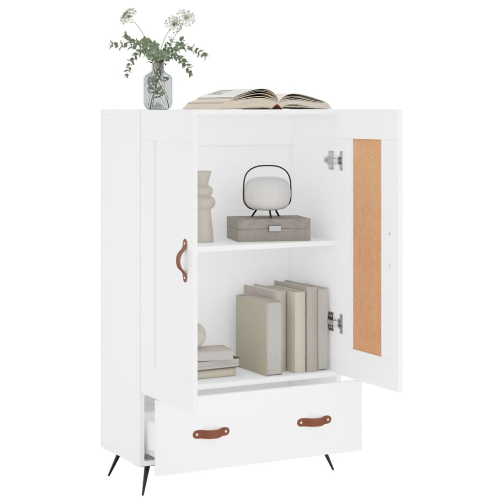 vidaXL 2 Door Single Drawer White Highboard Image 4