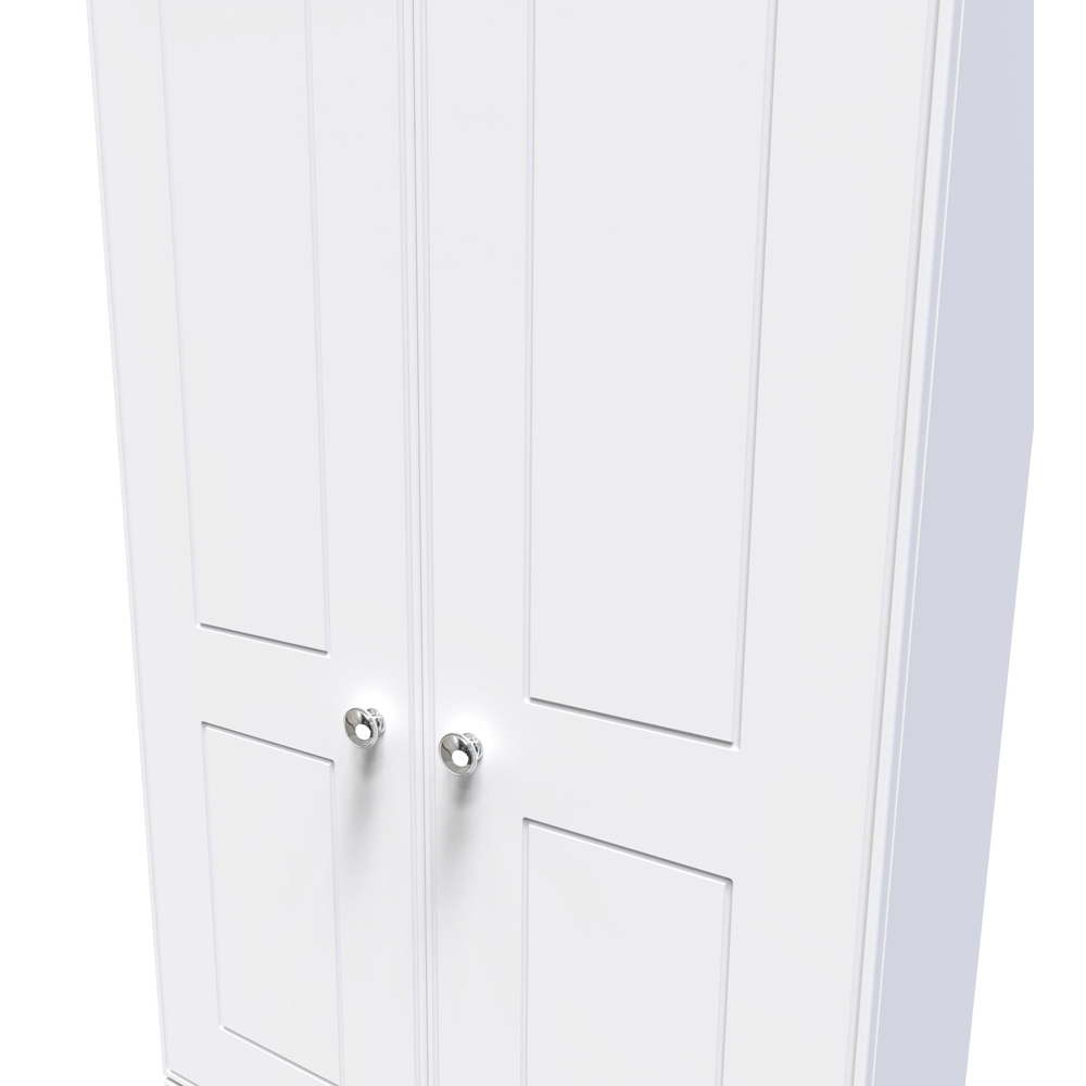 Crowndale Victoria 2 Door 2 Drawer White Ash and Oak Wardrobe Image 6