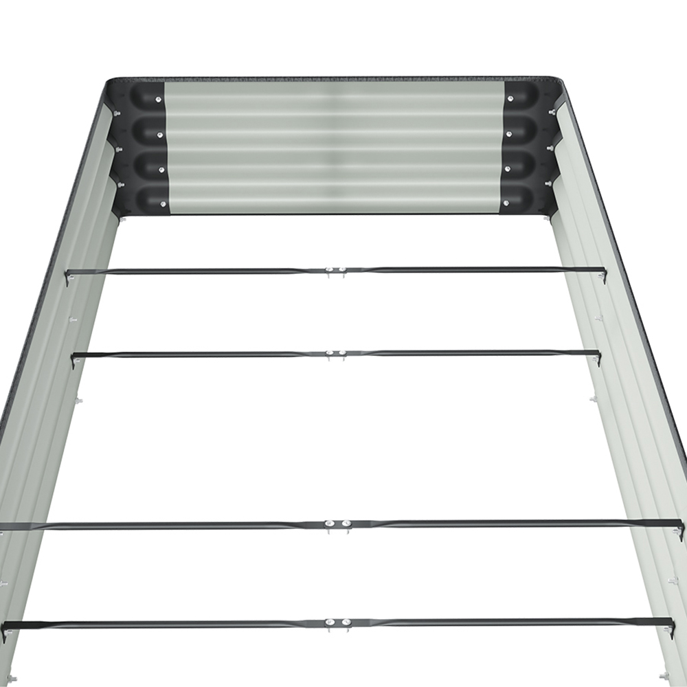 Living and Home Black Rectangular Galvanised Steel Raised Garden Bed 240 x 90cm Image 5