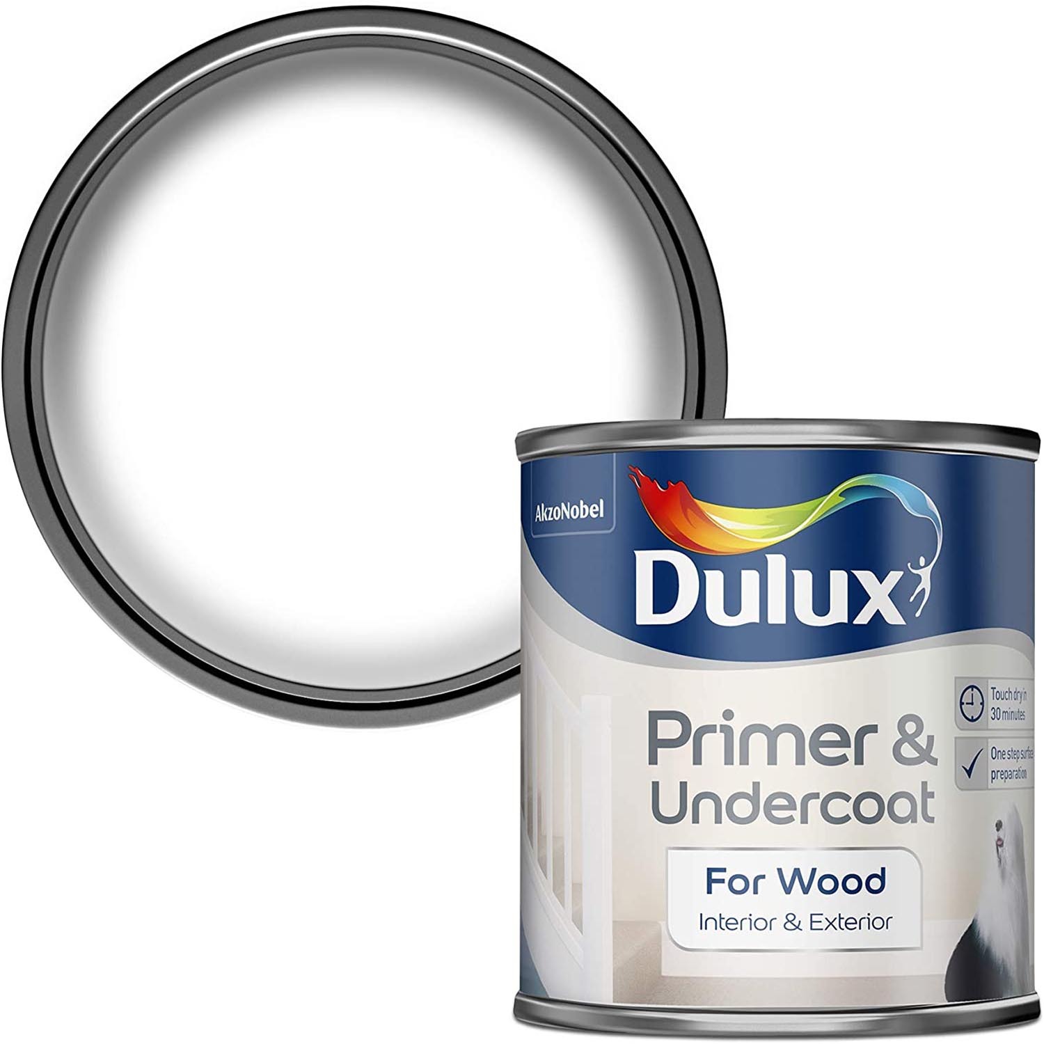 Dulux Quick Drying Wood Primer and Undercoat 250ml Image 1