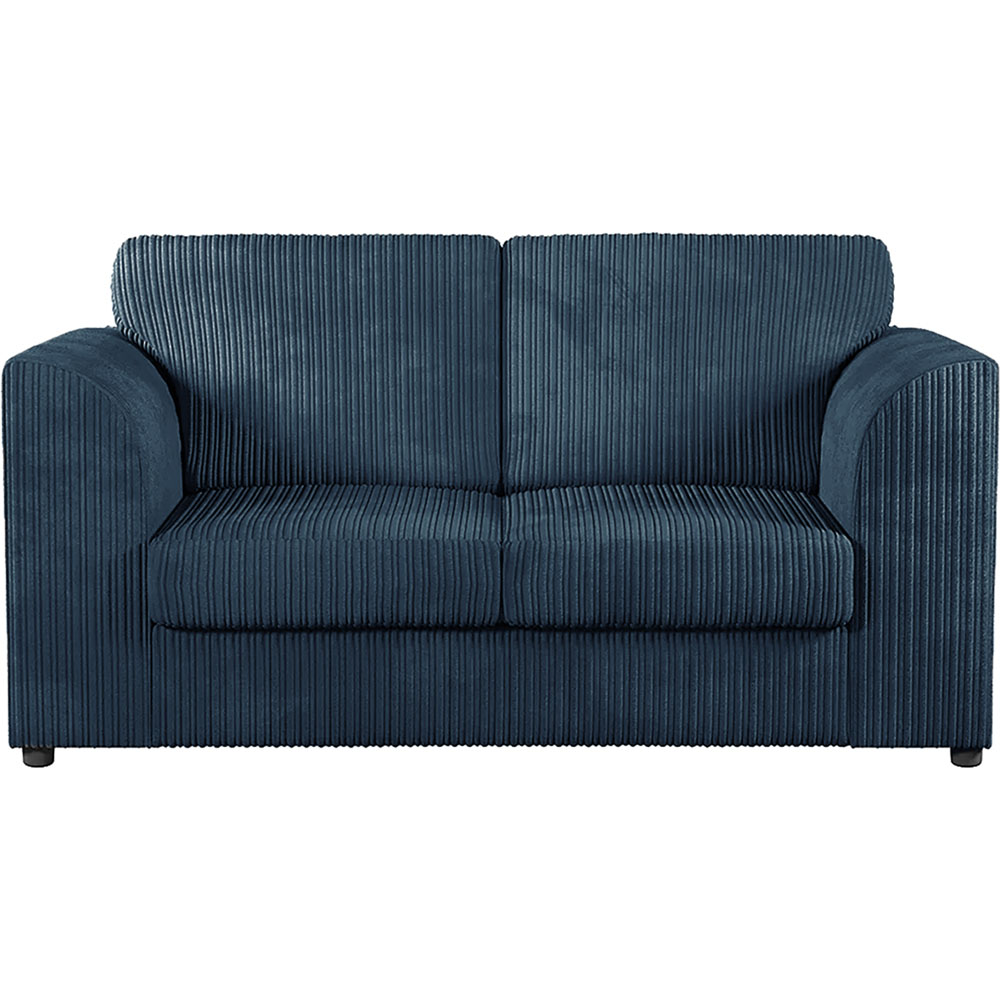 Luxor 4 Seater Navy Blue Jumbo Cord Full Back Sofa Suite Image 4