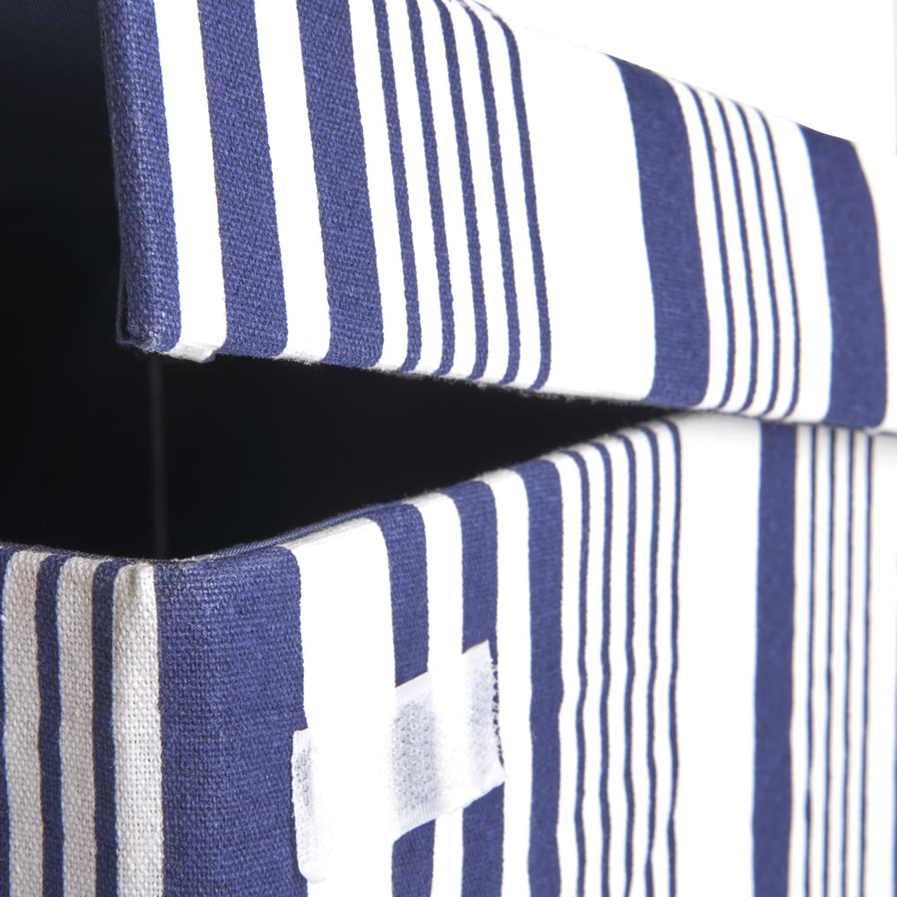 Wilko Blue Striped Laundry Bin Image 2