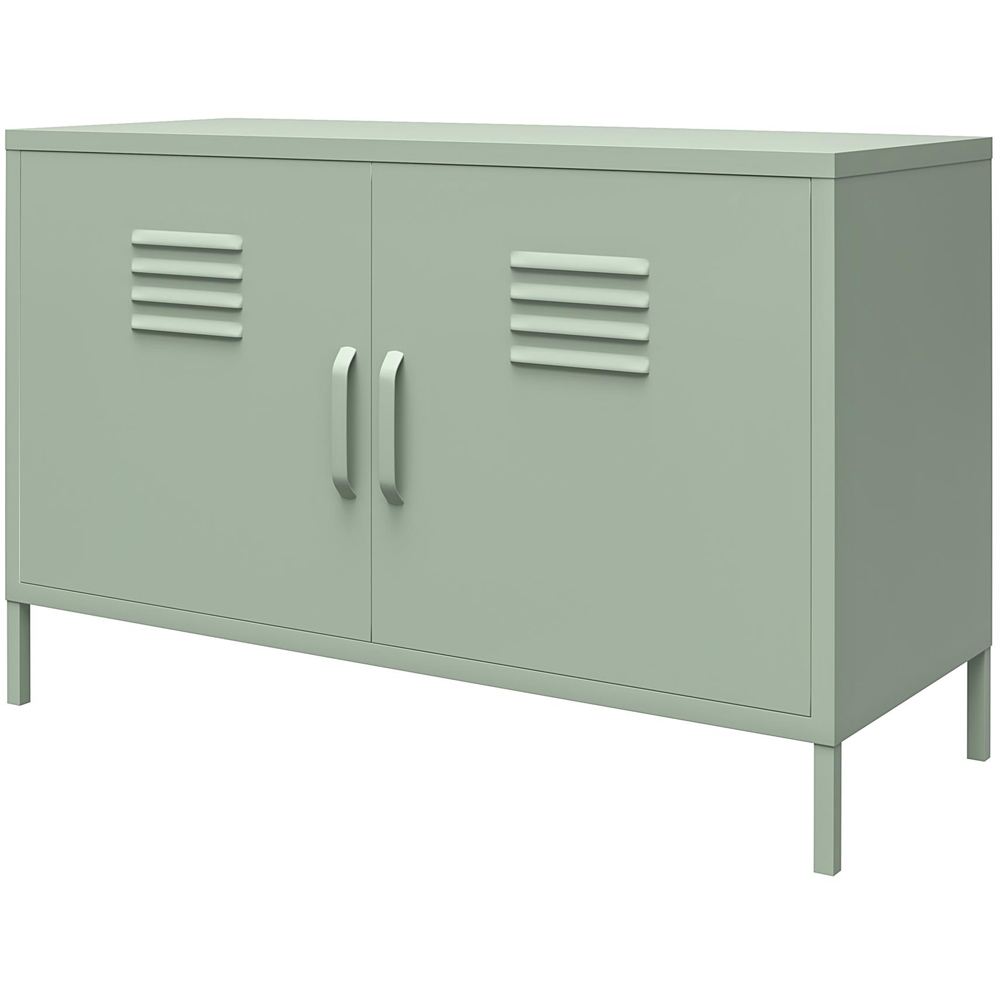 Dorel Mission District 2 Door 2 Shelf Pale Green Metal Cabinet Image 5