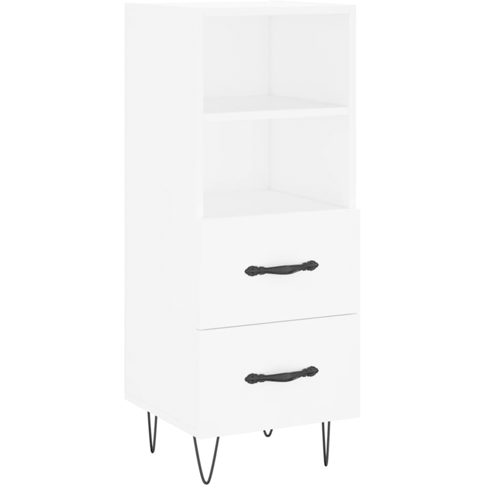 vidaXL Single Door 2 Drawer 2 Shelf White Highboard Image 7